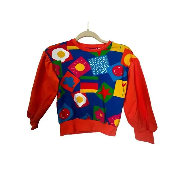 NWT Agatha Ruiz de la Prada Kids Icons Sweatshirt Size 6 Multicolor Graphic - Picture 2 of 8